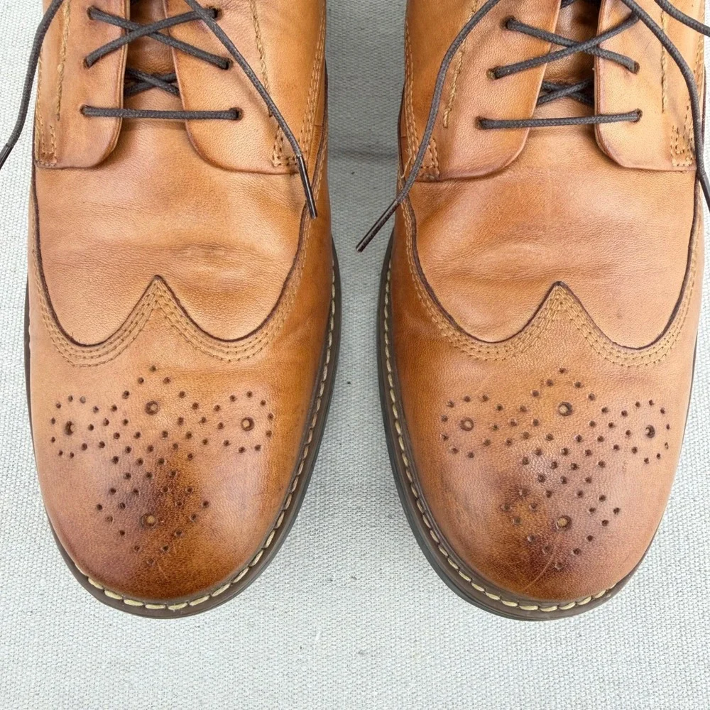 Rockport Essential Details Wingtip Oxford Tan Leather Mens Shoes V81649 Size 9 M